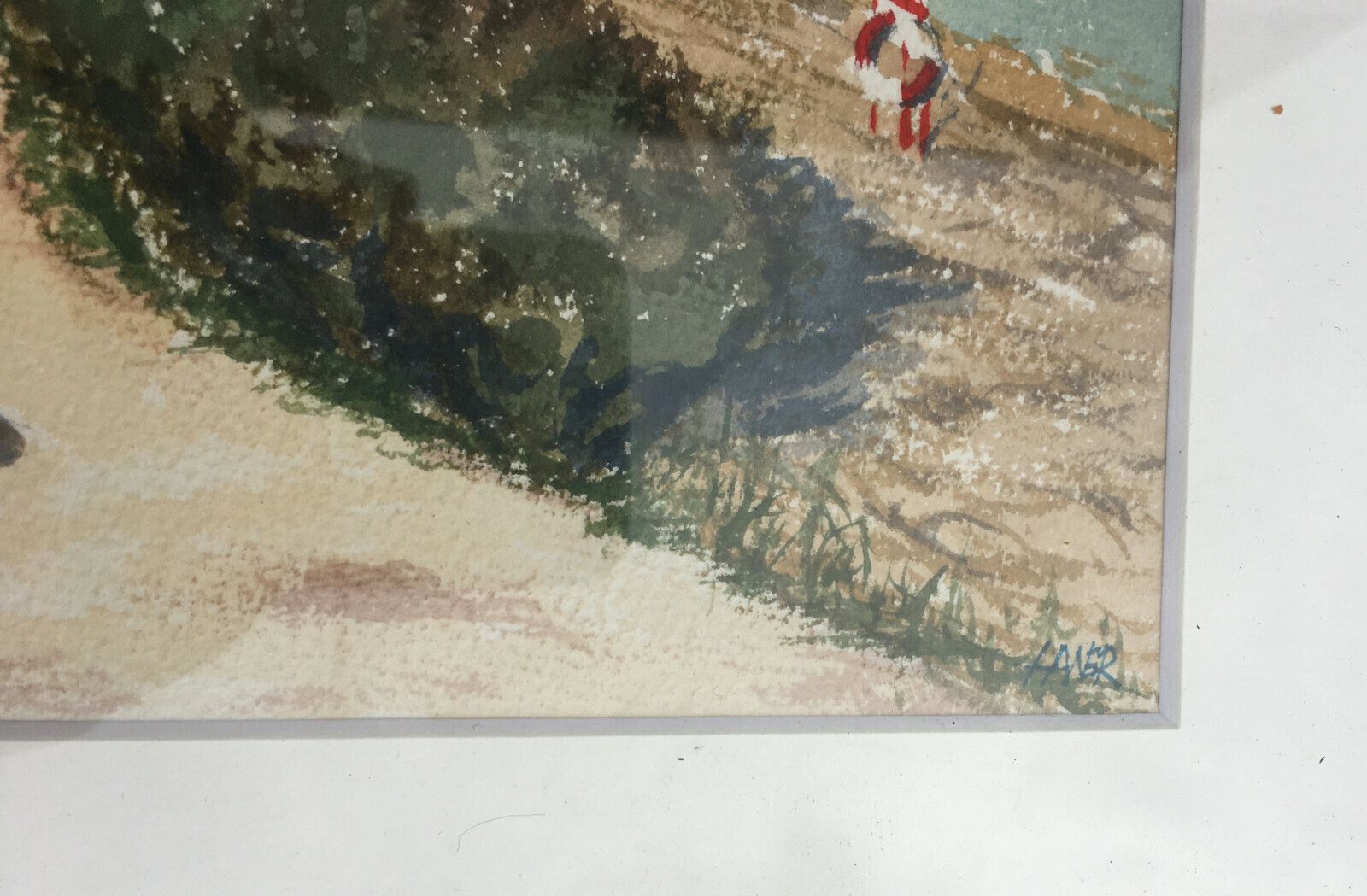 Original Watercolour On Paper Seacoast Painting Signe By Hans Olof Werner 1980's photo Art