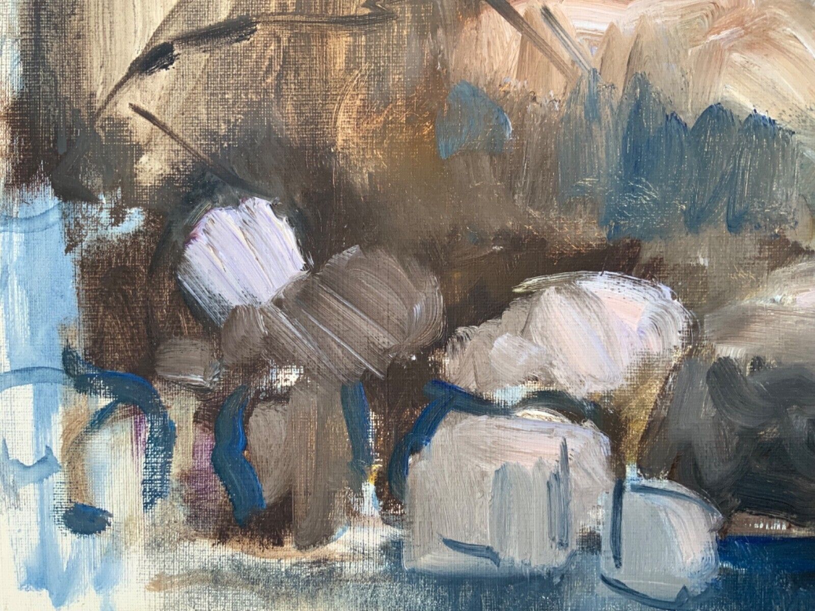 Large Abstractionism Landscape Oil Painting Signed Per Olof Netterblad, 1976 photo buy