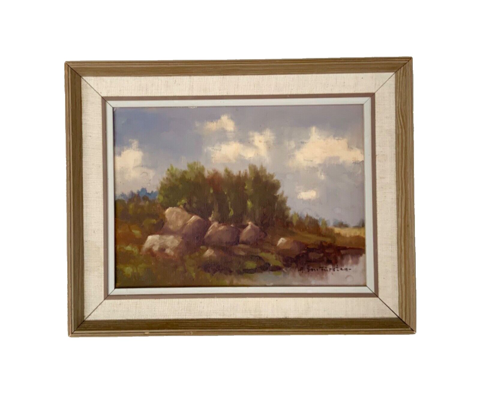 Mid 20th Century Landscape Oil Painting, Signed A.B.Fursten, Framed