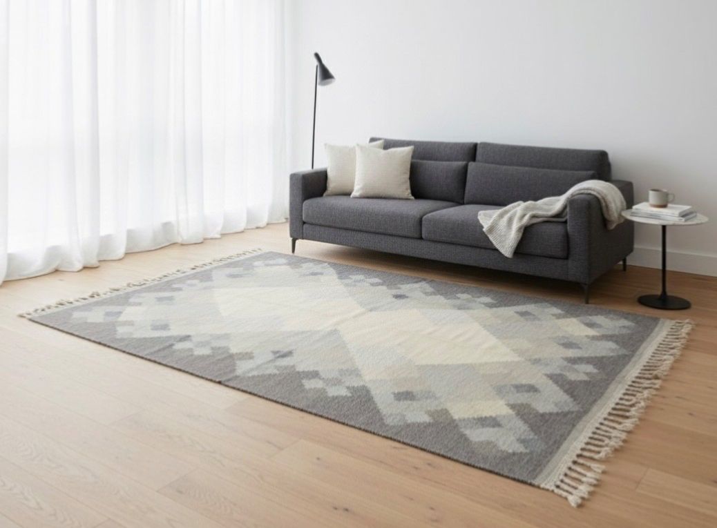 Mid Century Swedish Kilim Röllakan Rug By Brita Svefors For Axeco Svenska 1960s