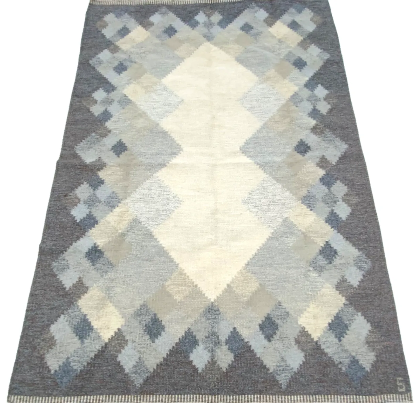 Mid Century Swedish Kilim Röllakan Rug By Brita Svefors For Axeco Svenska 1960s photo furniture