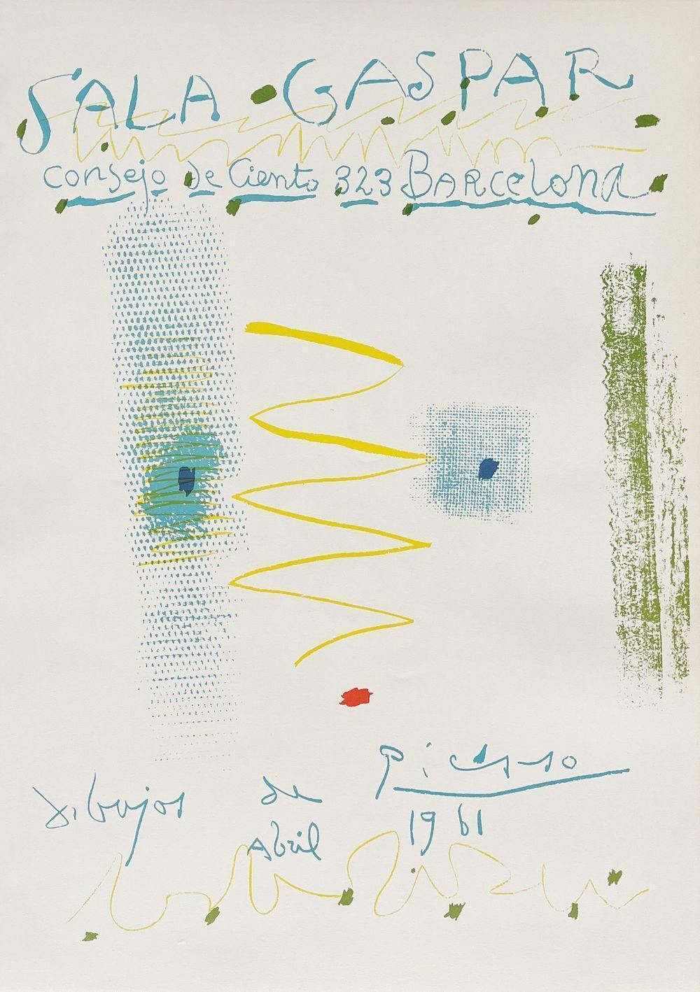 1961 Pablo Picasso Sala Gaspar Barcelona Original Lithograph Poster photo furniture
