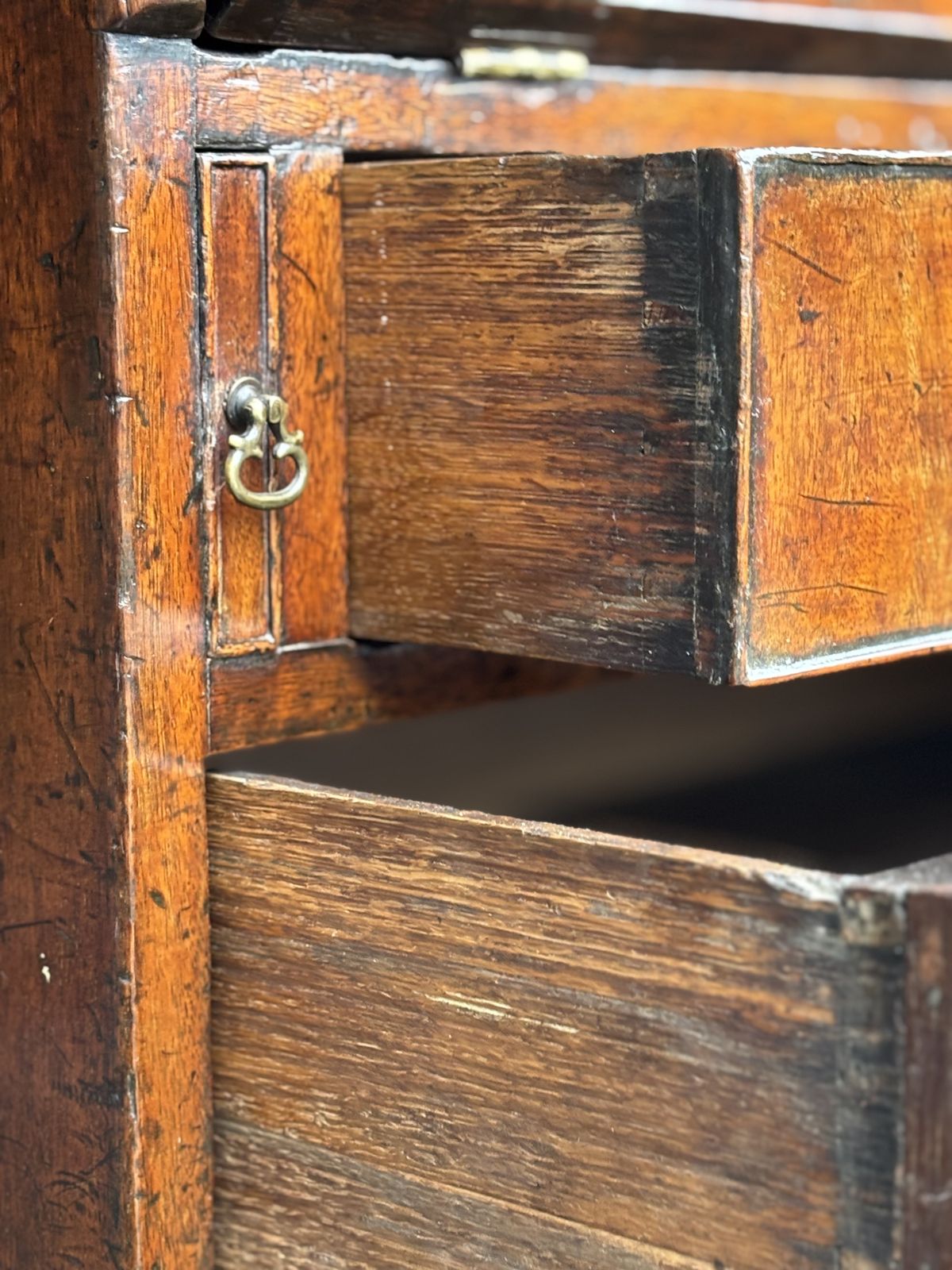 Untouched 18th Century George III Period Figured Mahogany Bureau photo 3200.0