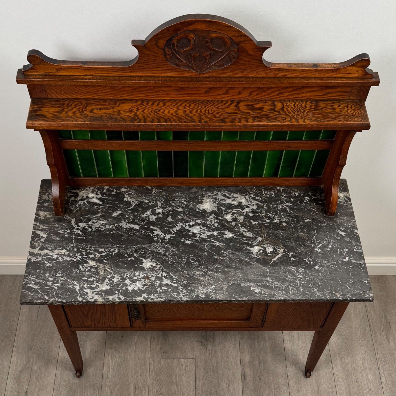photo for sale Antique 20th Century Arts & Crafts Washstand In Oak