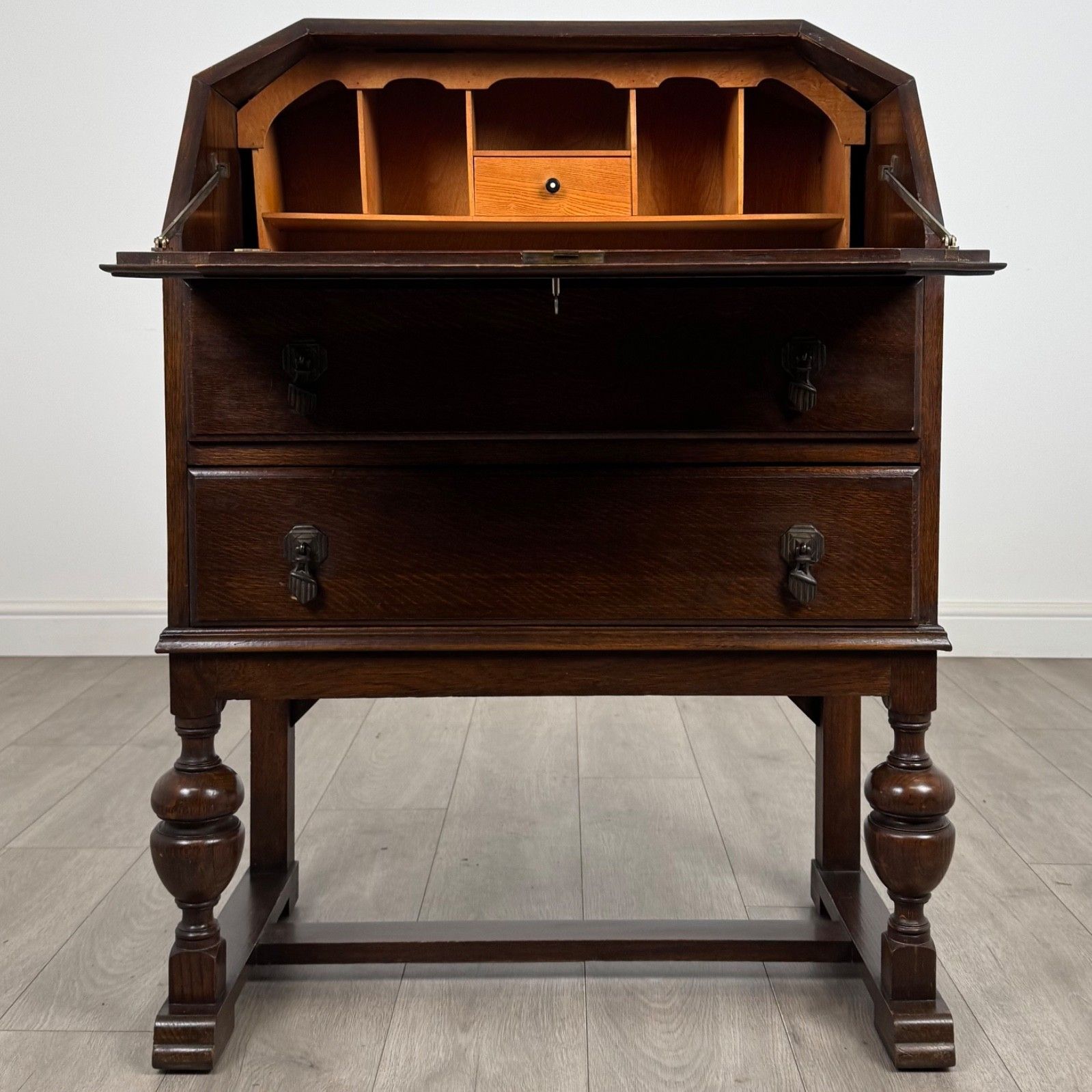 Antique 20th Century Good Quality Bureau In Oak photo furniture