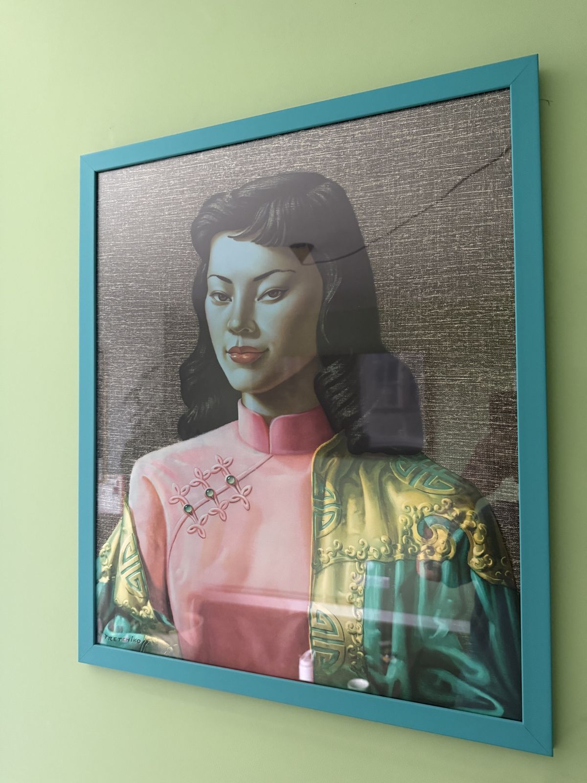 An Original Framed Print Of Miss Wong By Vladimir Tretchikoff photo furniture