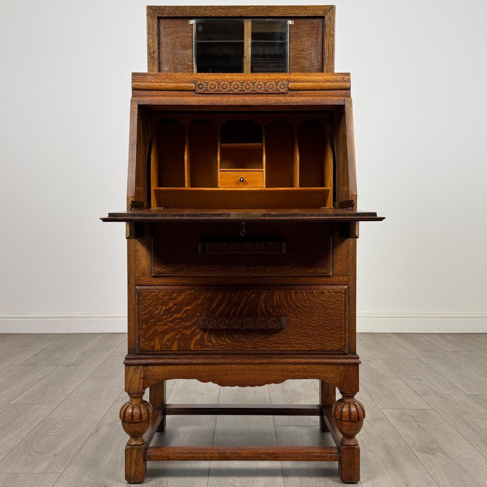 Antique 20th Century Bureau In Golden Oak photo furniture