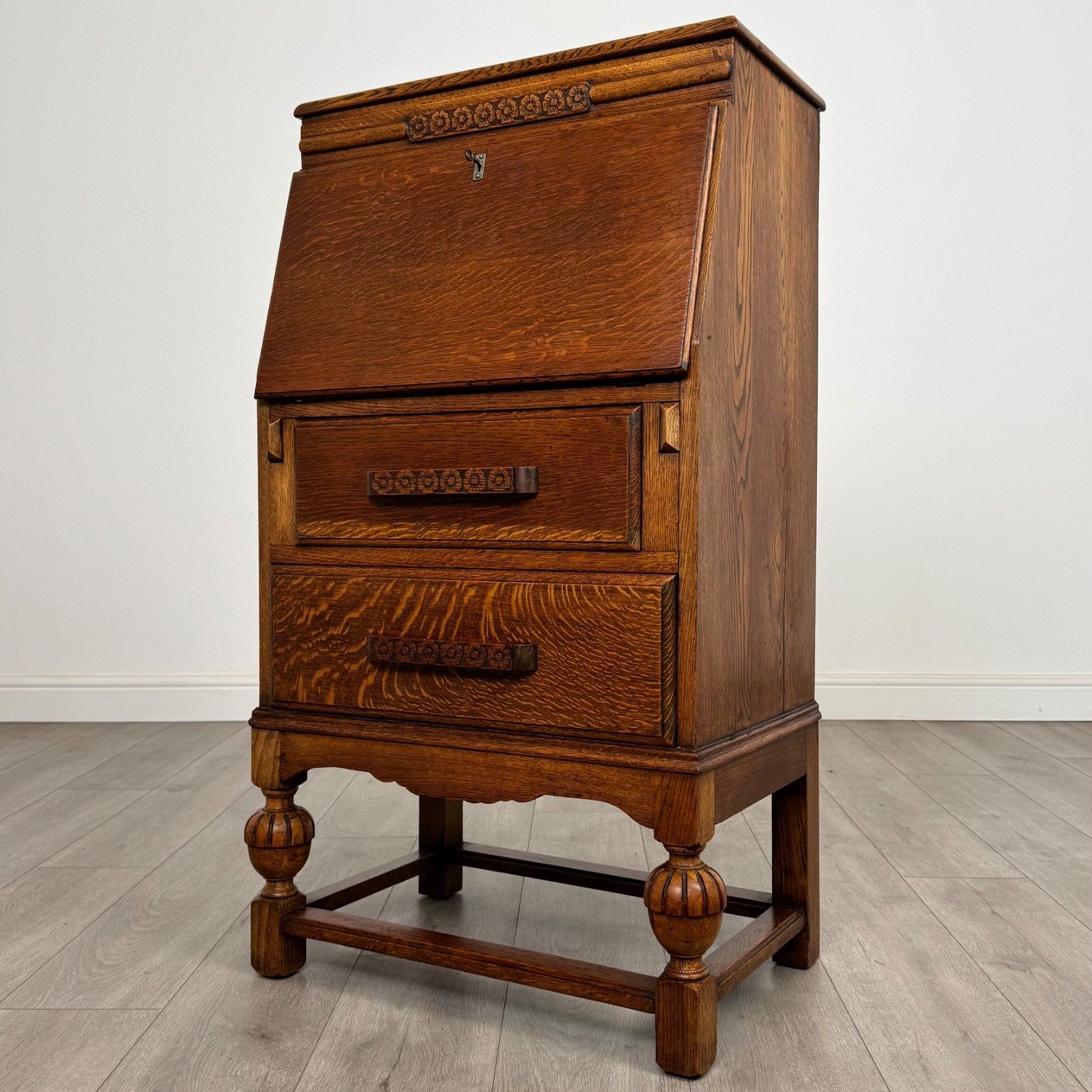 Antique 20th Century Bureau In Golden Oak photo for sale
