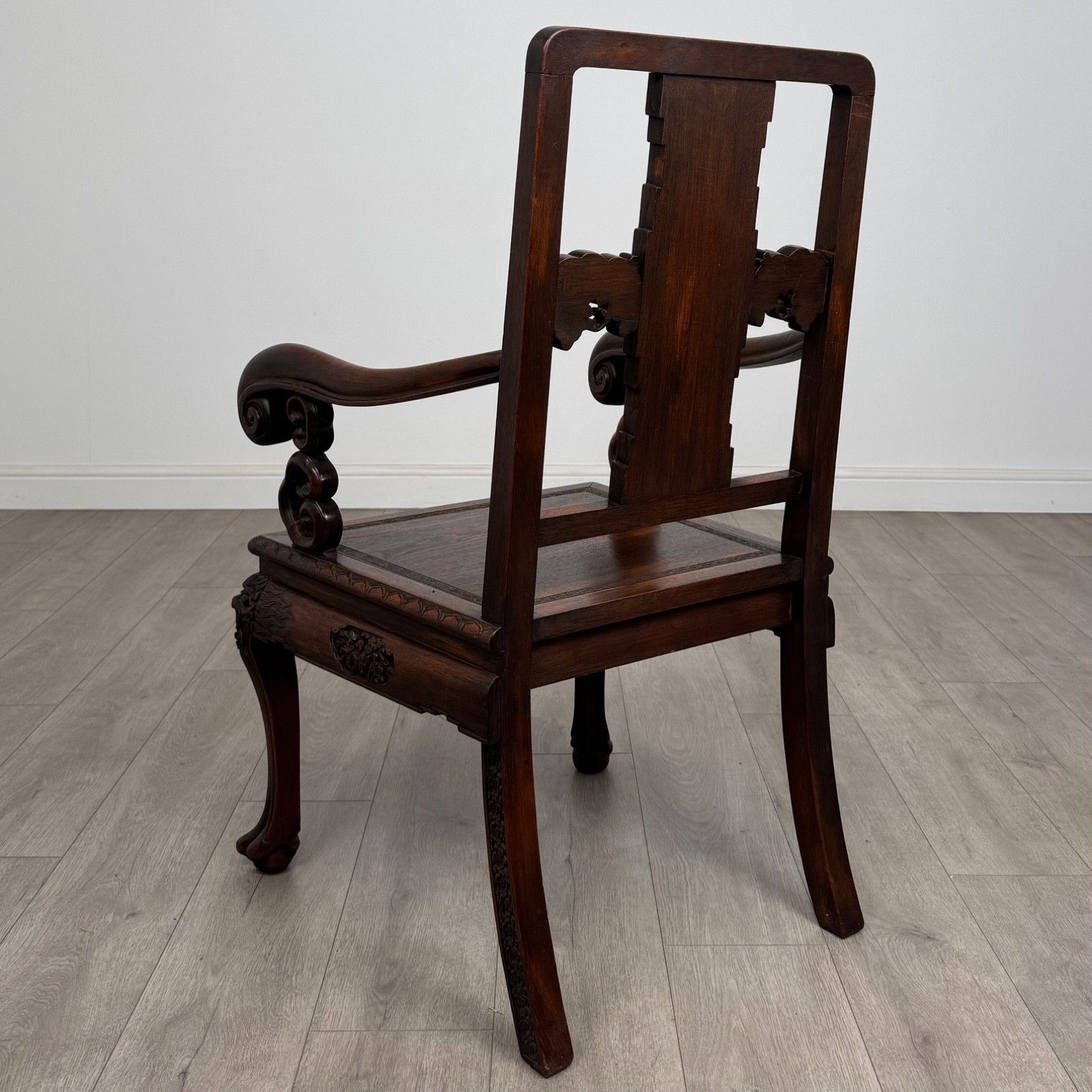 photo for sale Antique 20th Century Chinese Rosewood Dining Table With 6 Chairs ( Af 5179 )