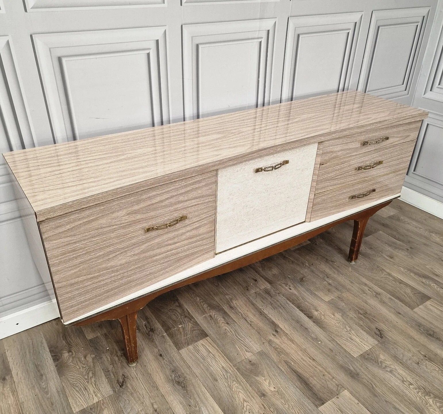 Retro Vintage Formica Sideboard Mid Century Modern Drinks Cocktail Cabinet photo furniture