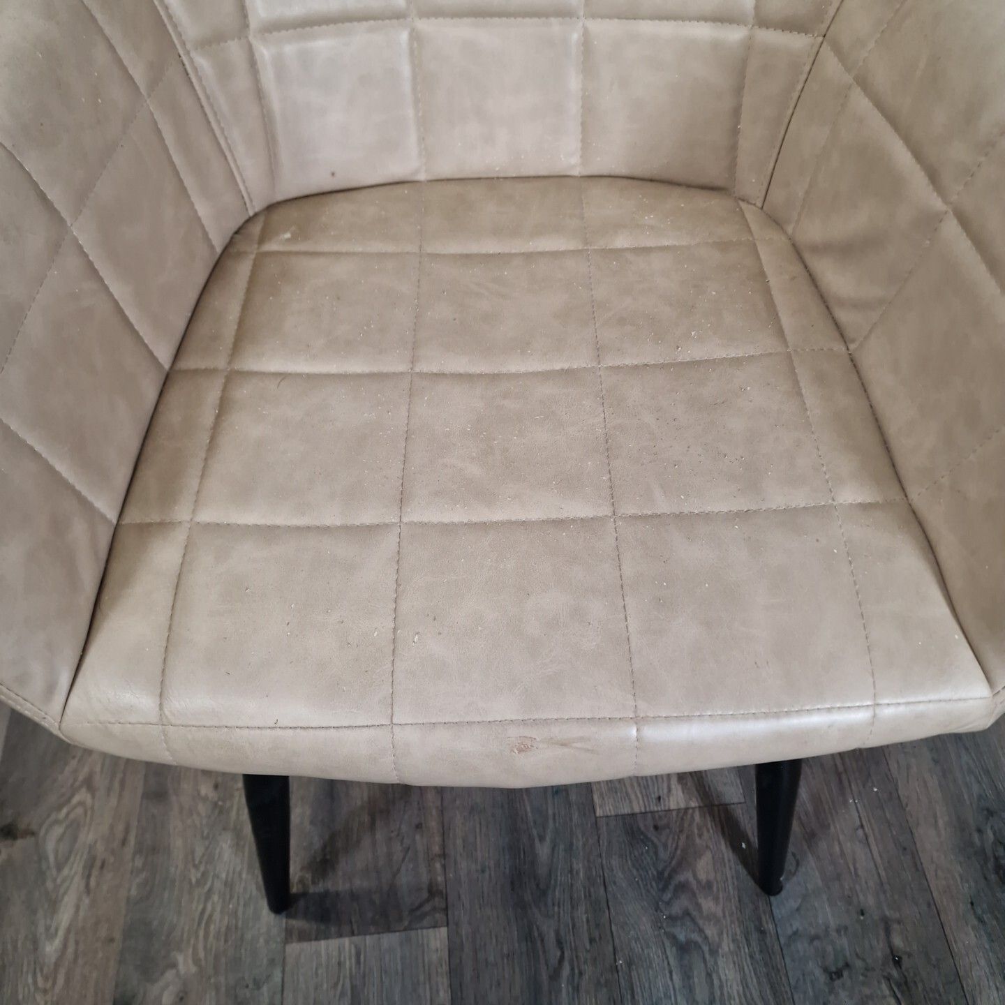 Retro Atomic Tub Chair  Vintage Mid Century Style Desk Seat Faux Leather Vinyl photo buy