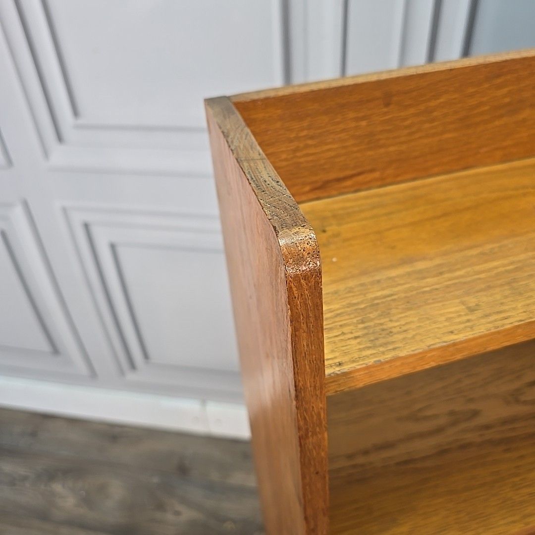 photo for sale Retro Vintage Golden Oak Wooden Open Bookcase Book Shelf / Shelves Mid Century