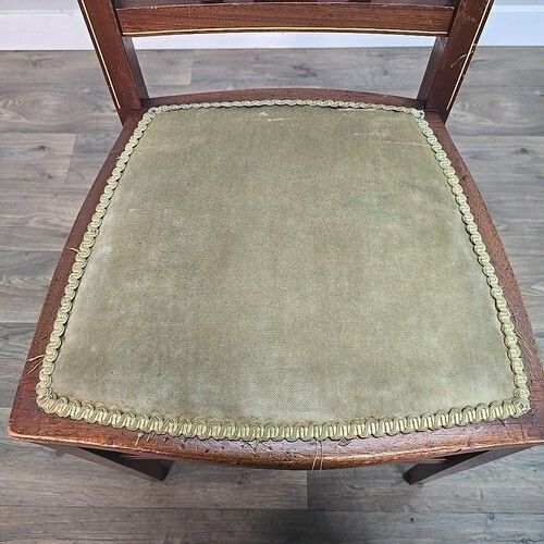 Antique Edwardian Chair Tall Inlaid Back Bedroom Window Vintage Wood photo vintage