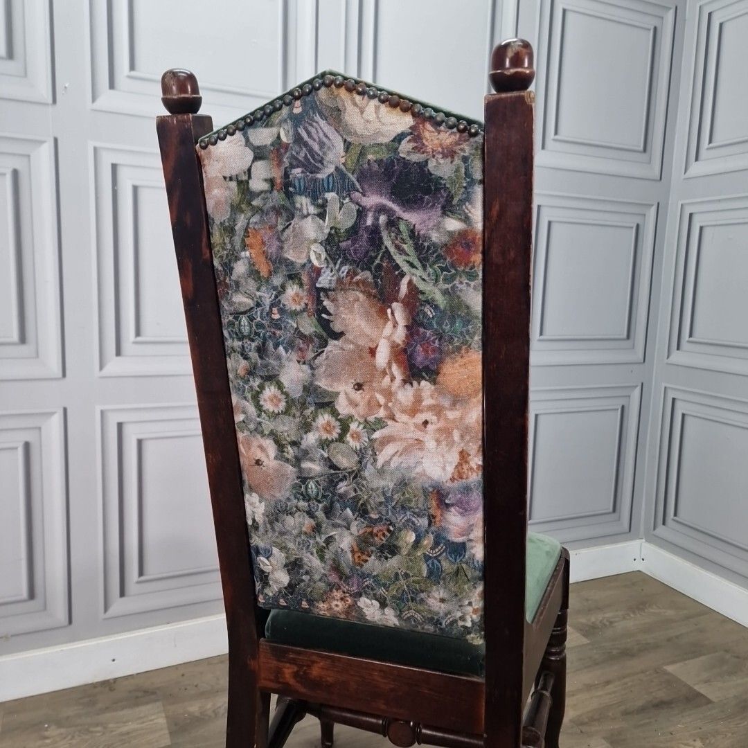 photo vinterior Antique Occasional Chair Reproduction Solid Wood Dining Upholstered Bedroom