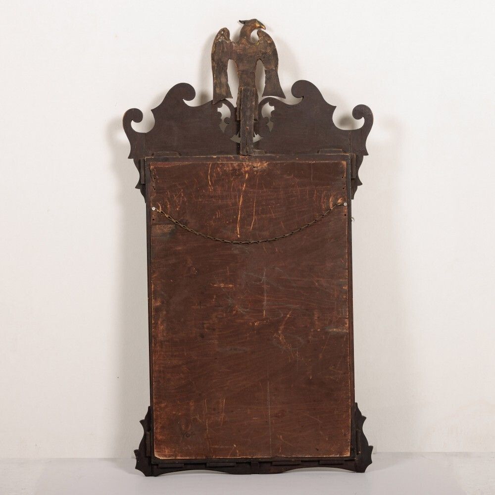 Georgian Mahogany Wall Mirror With Impressive Gilt Carved Eagle Pediment. photo furniture