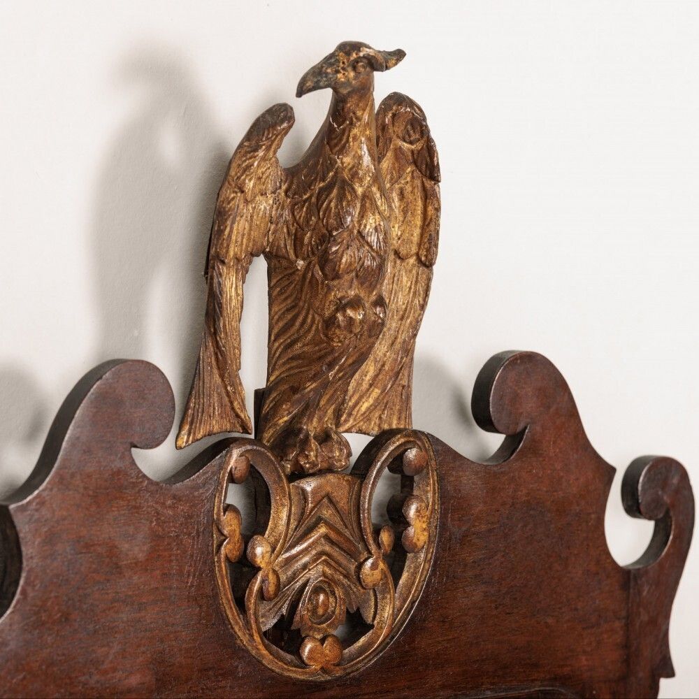 Georgian Mahogany Wall Mirror With Impressive Gilt Carved Eagle Pediment. photo vinterior