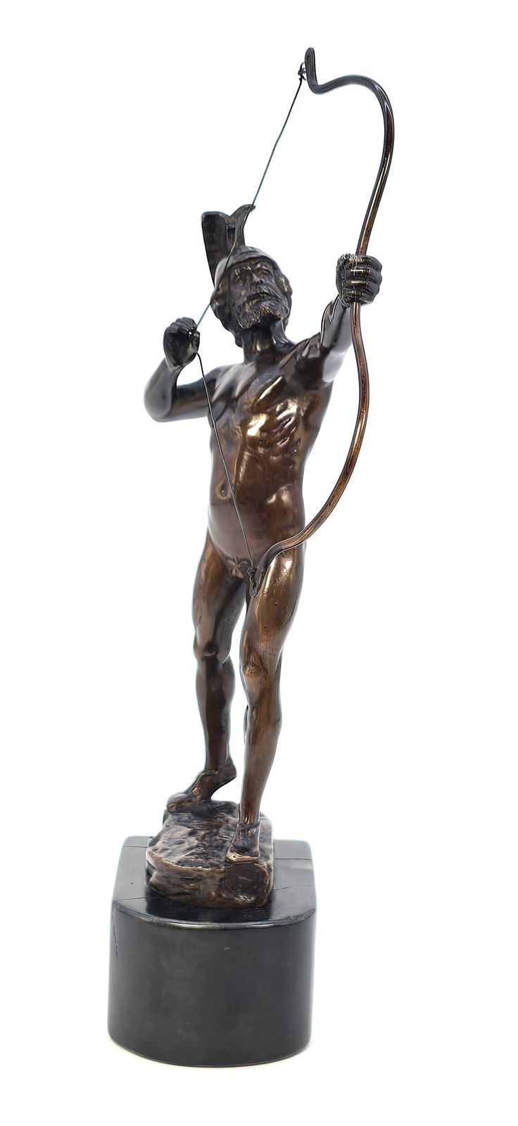 Antique French Bronze Figure Of A Greek Archer By Eugene Barillot Circa 1870 photo furniture