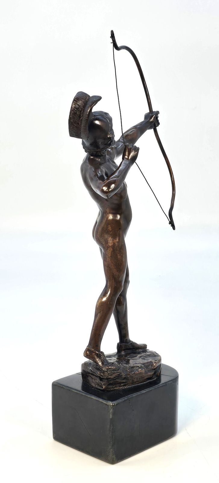 Antique French Bronze Figure Of A Greek Archer By Eugene Barillot Circa 1870 photo buy