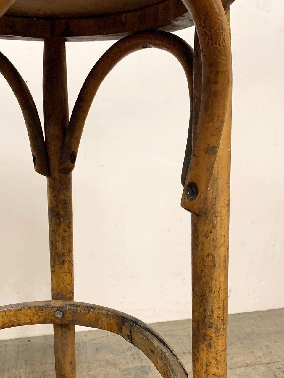 Tall Bentwood Stool, 1970s, Beech photo buy