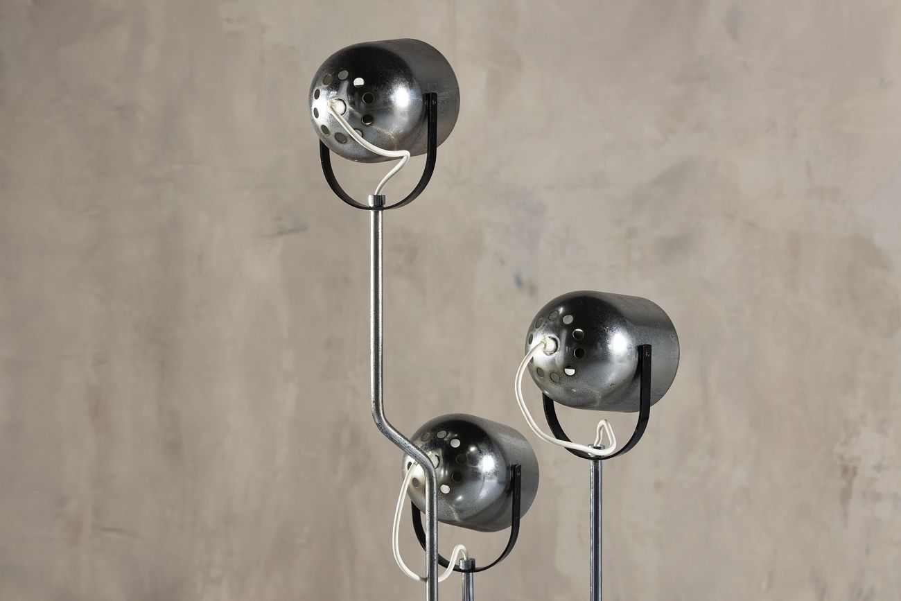 Goffredo Reggiani Chrome Floor Lamp With Four Spotlights, Italy, 1970s photo furniture