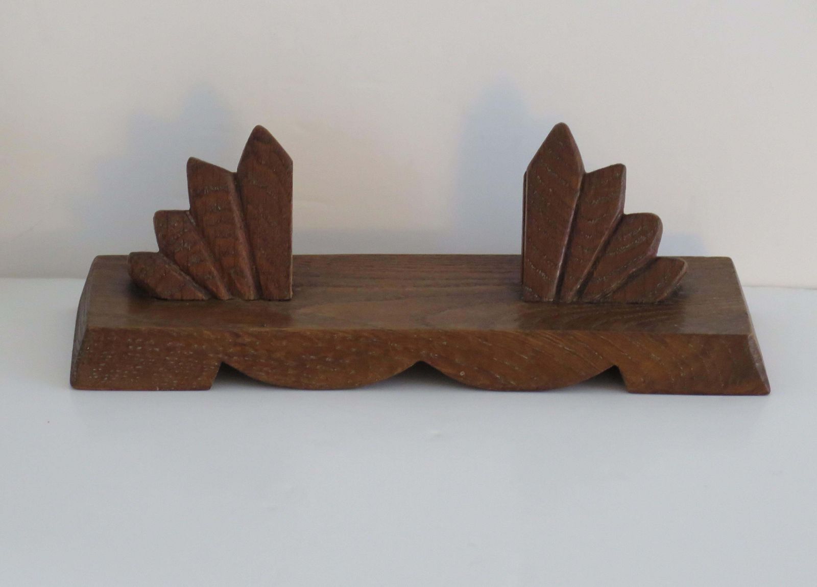 295.0 Art Deco Photo Frame, Handmade Oak With Fan Design, Circa 1925, 3.5x5.5" photo