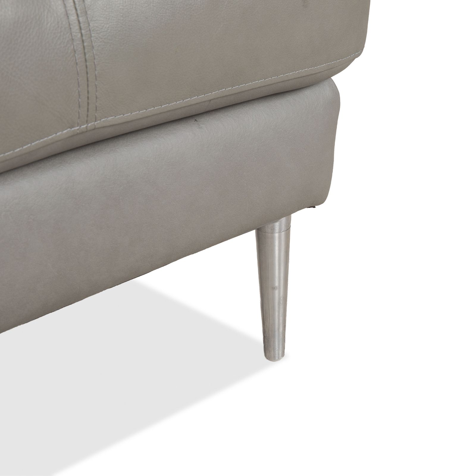 Tabouret Gutmann Factory en cuir gris, pieds chromés photo Mobilier