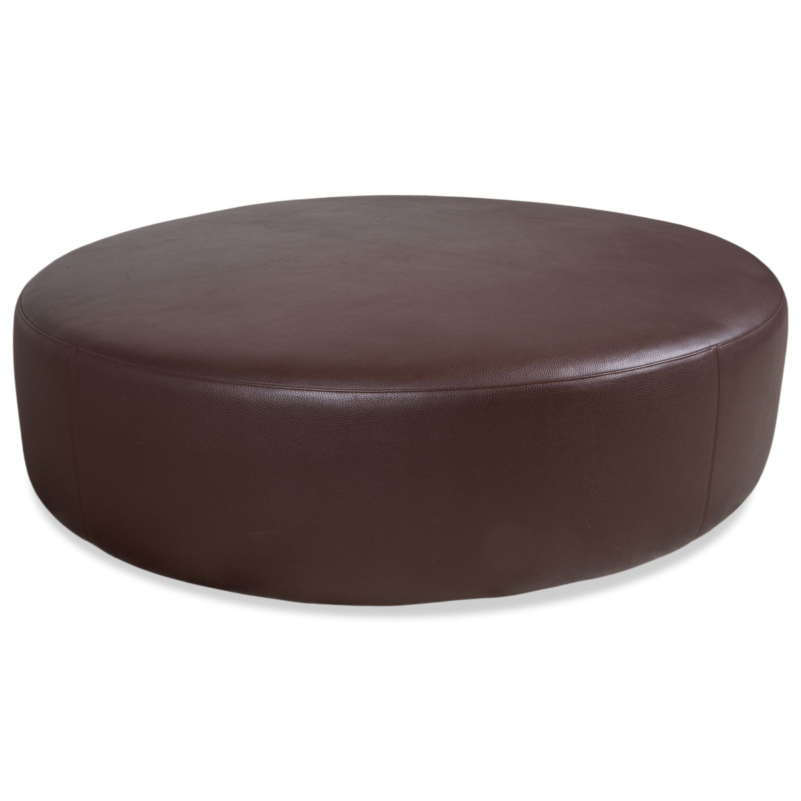 B&B Italia Harry Large Leather Ottoman Dark Brown Chestnut