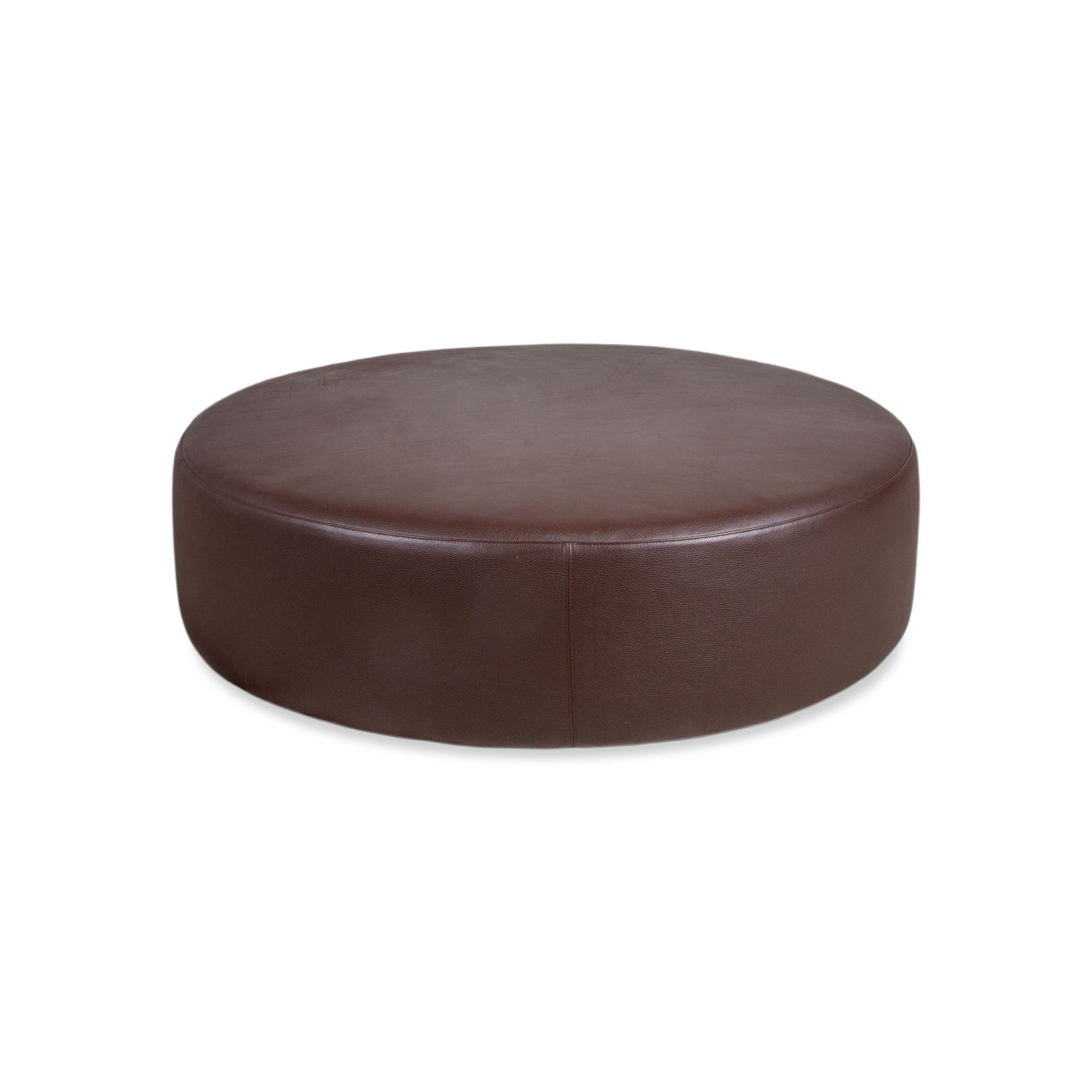 photo furniture B&B Italia Harry Large Leather Ottoman Dark Brown Chestnut