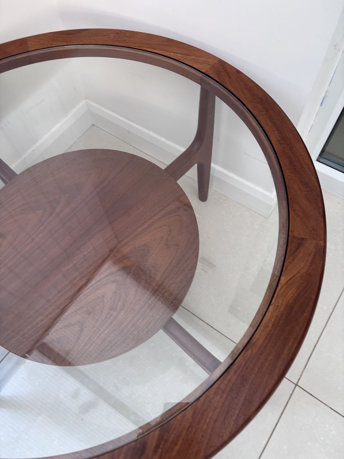 photo vinterior Teak And Glass Coffee Table Superb Quality By Stonehill Of London.