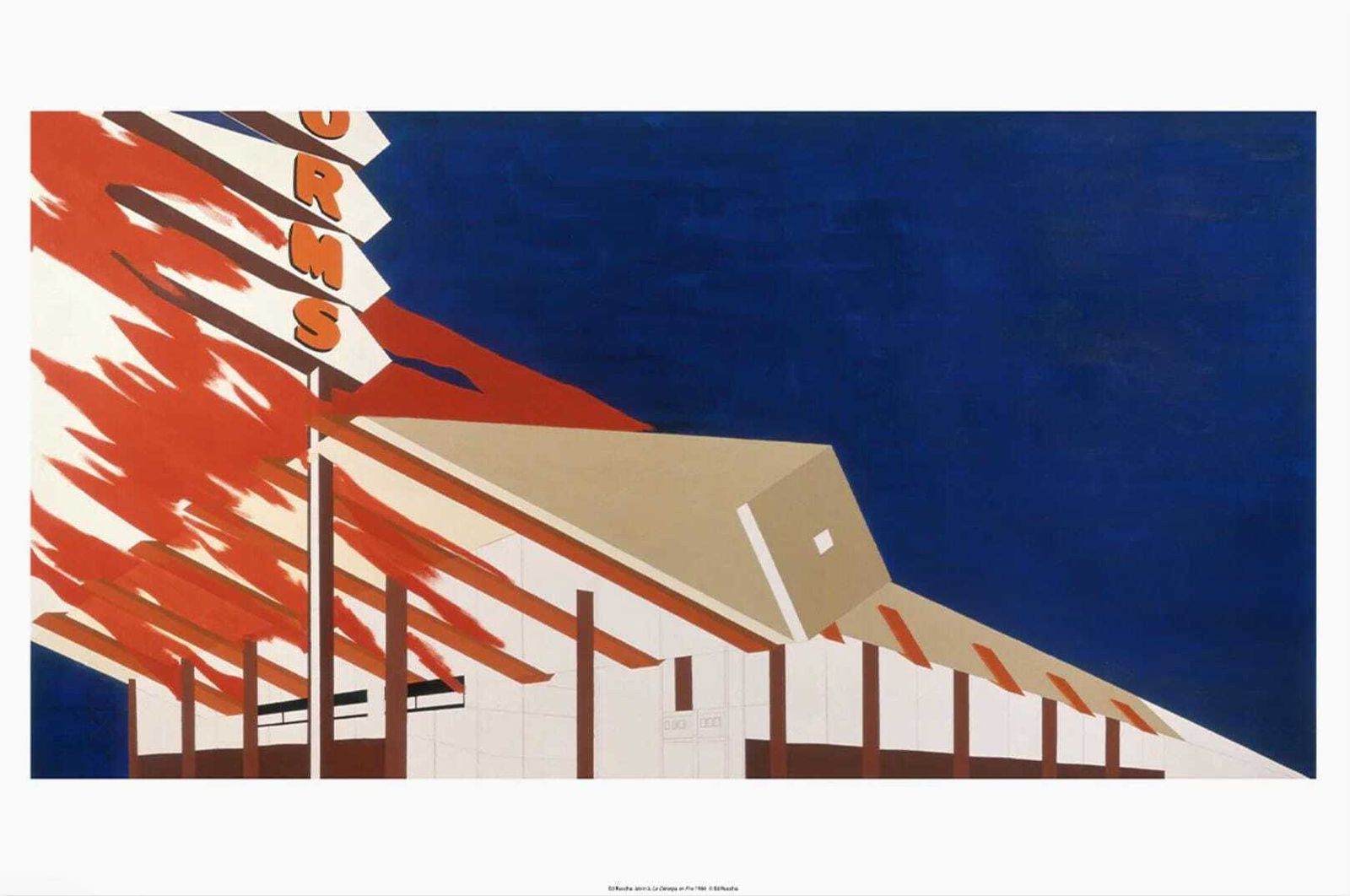 Authentic Ed Ruscha Building Exhibition Poster   Norms On Fire   Official Museum Print From The 'King Of La Cool'
