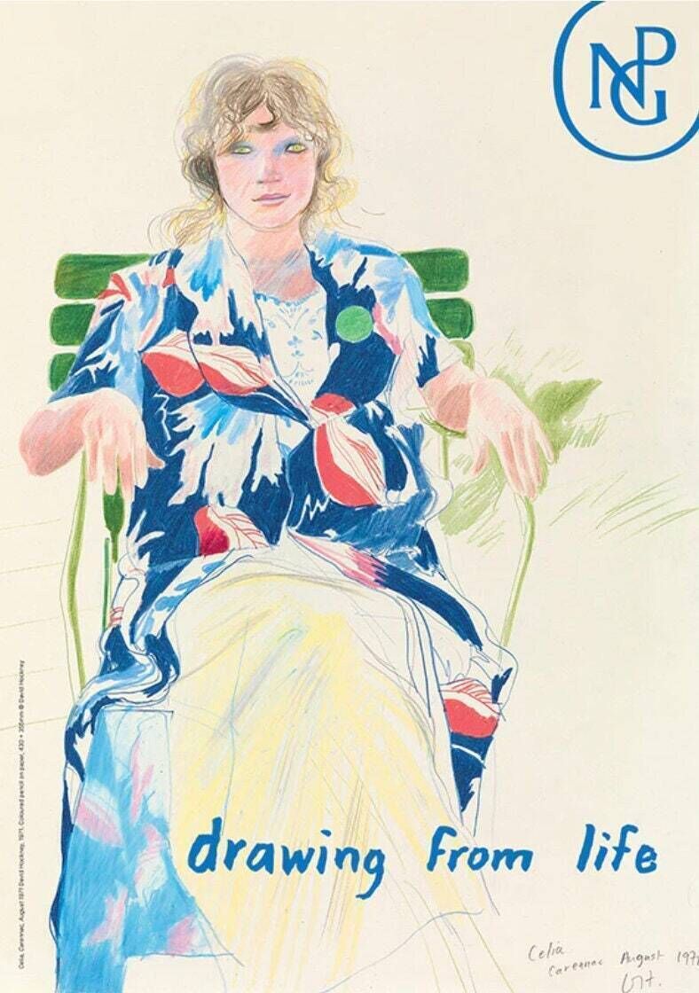 Authentic David Hockney Poster   Celia Birtwell   Original Museum Exhibition Print