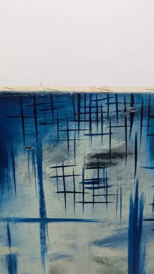 Oil On Canvas, Abstract Subject "Closer To Venus", Dated 1964 photo vinterior