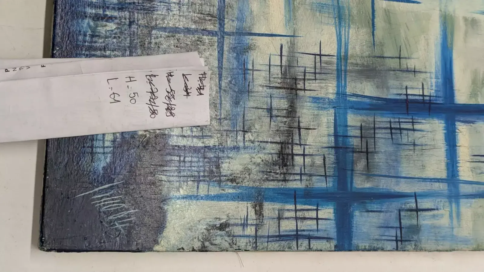 photo furniture Oil On Canvas, Abstract Subject "Closer To Venus", Dated 1964