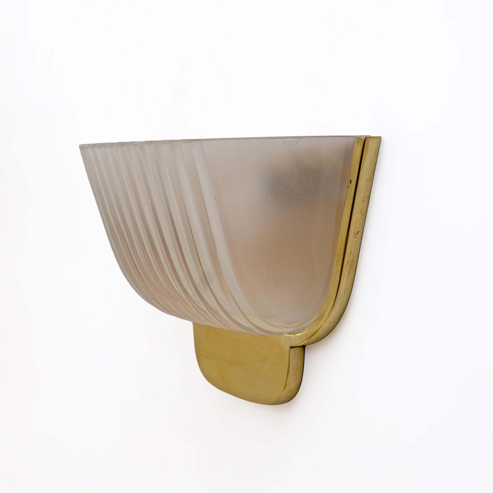 Pair Of Art Deco Murano Glass Wall Sconces Attributed To Archimede Seguso, 1940s photo vintage