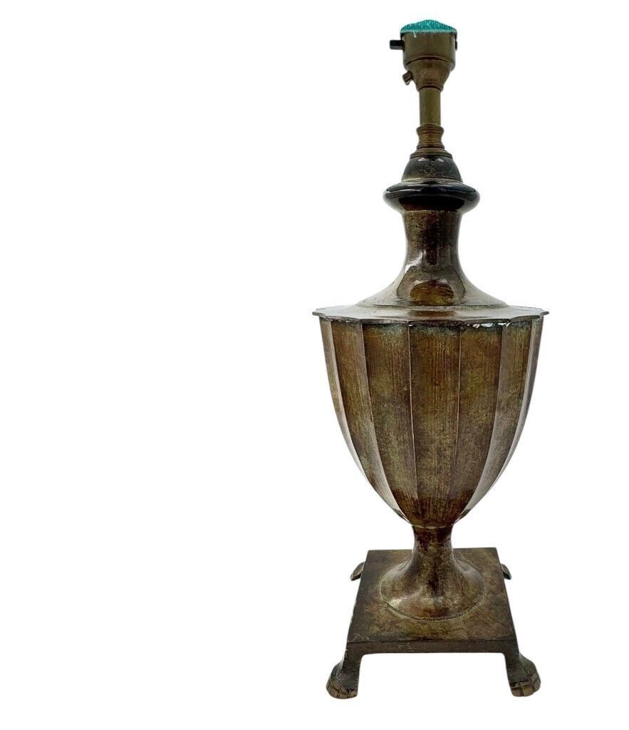 photo furniture A Pair Of 1970s Classical Cast Bronze Lamps With Verdigris Finish And Paw Feet