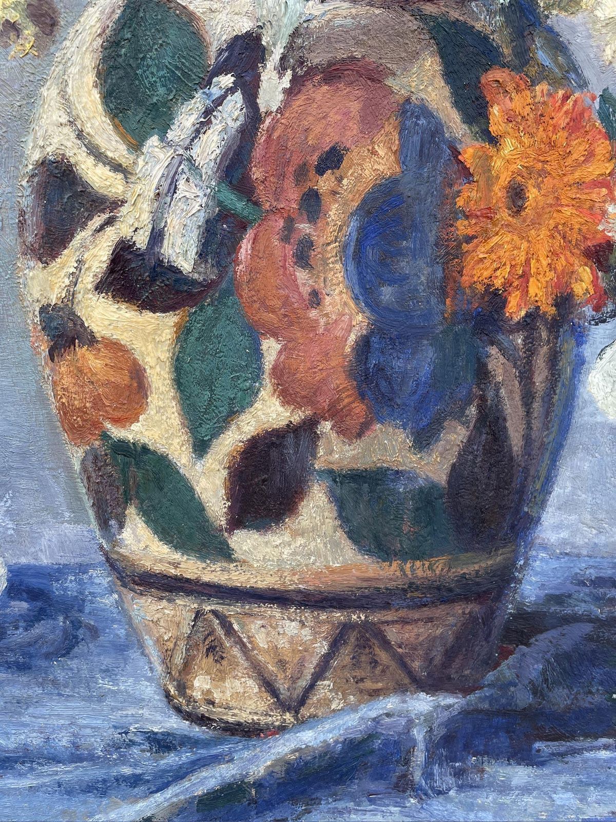 G. Gagneau, Oil On Canvas Composition With Dahlias And Gerberas photo 1532.0
