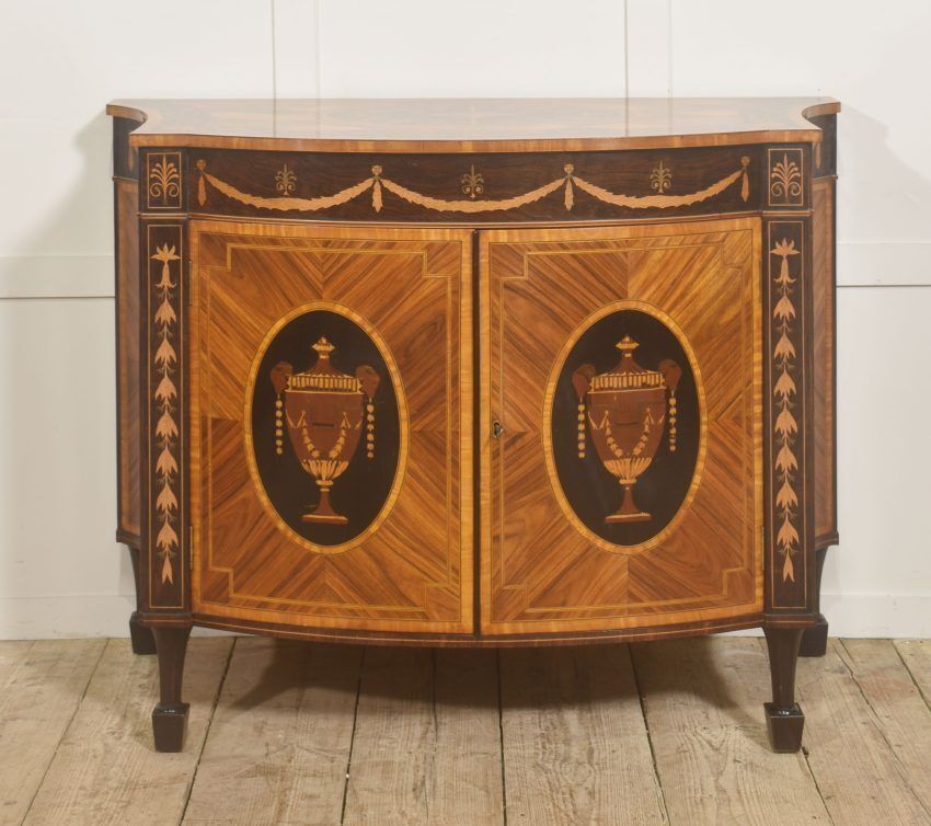 Fine George III Style Satinwood & Rosewood Marquetry Sideboard photo furniture