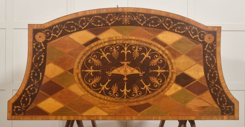 Fine George III Style Satinwood & Rosewood Marquetry Sideboard photo Furniture