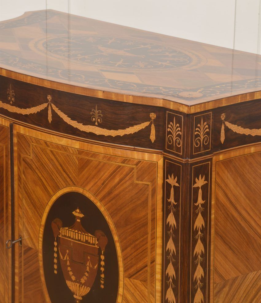 Fine George III Style Satinwood & Rosewood Marquetry Sideboard photo vintage