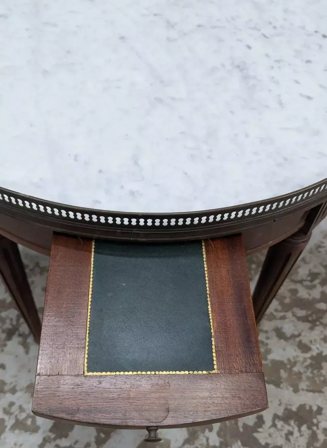 Louis XVI Style Bouillotte Pedestal Table With Marble Top photo buy
