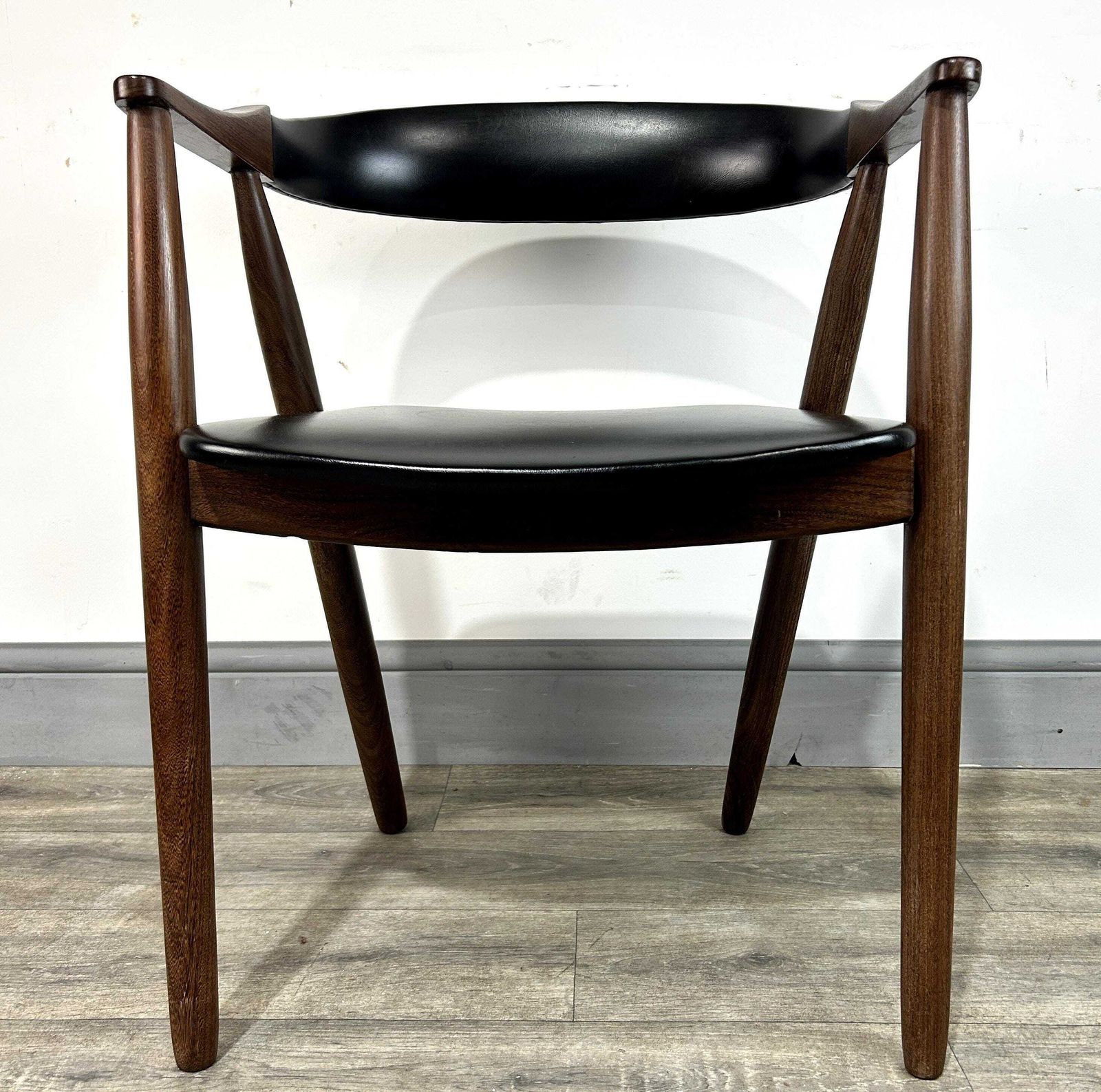 Stylish Mid Century Danish Teak Ribbon Back Desk Chair C1960's photo vinterior