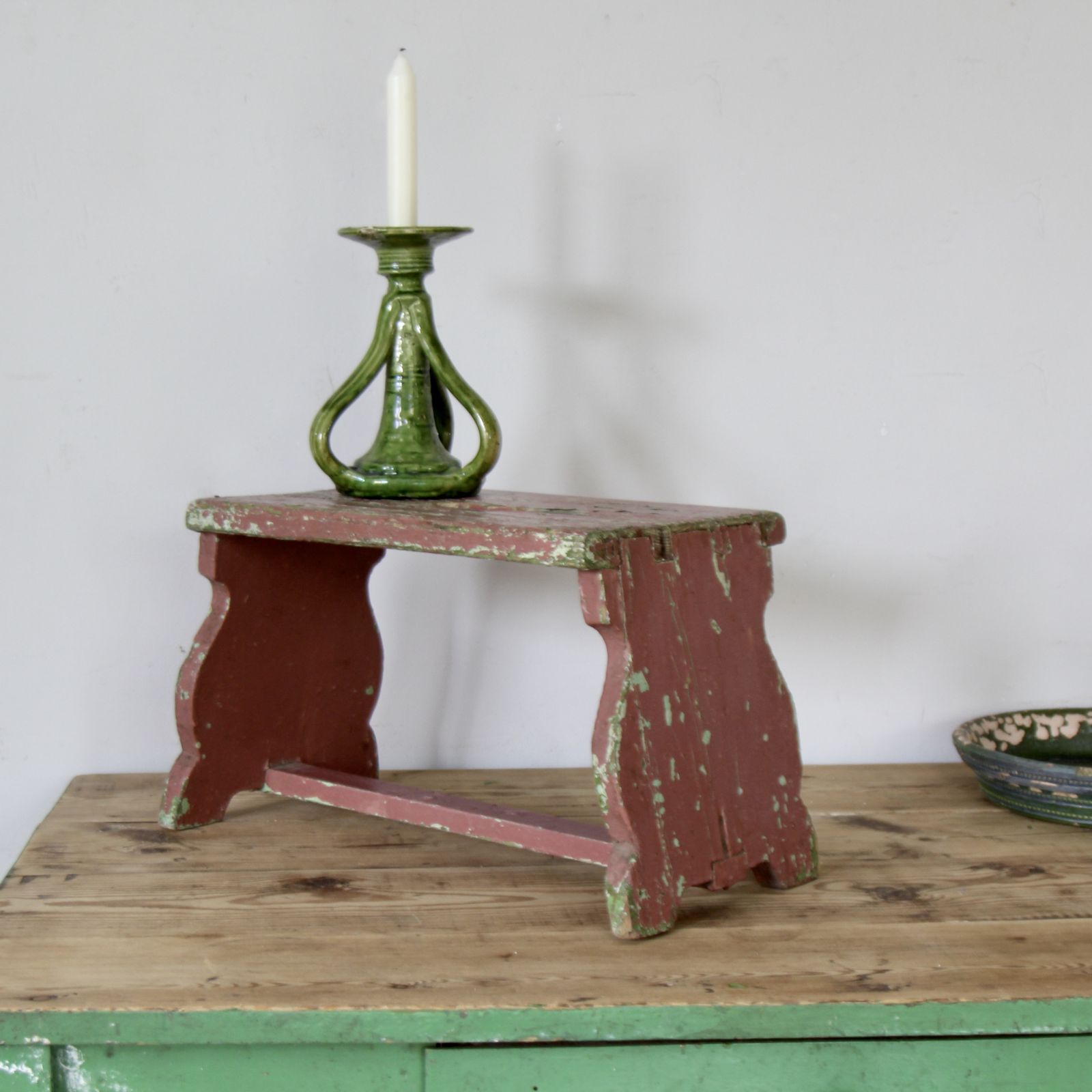 Antique Pine Milking Stool, 1800s