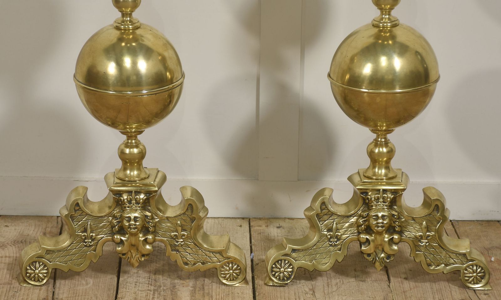 Pair Of Monumental Gilt Brass Andirons photo furniture