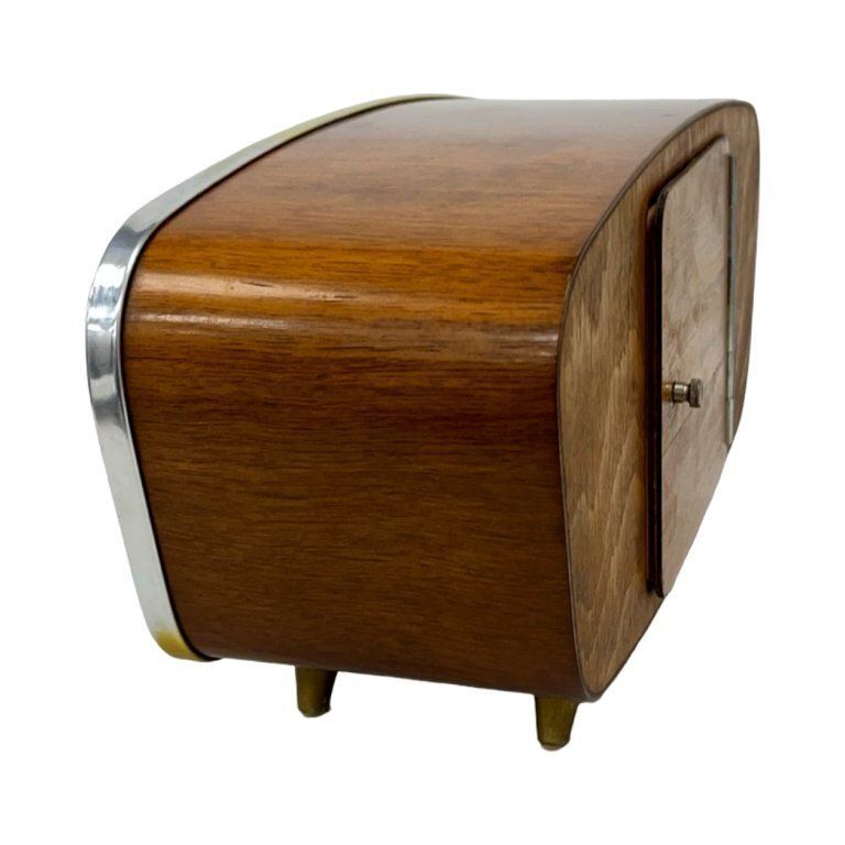 Weimar Walnut Veneer Mantel Clock, 1960s, West Germany, Mid Century Modern photo 213.0