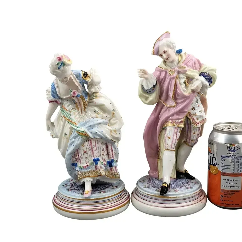 photo for sale French Paris Porcelain Masquerade Figures In The Style Of Vion & Baury, C. 1860