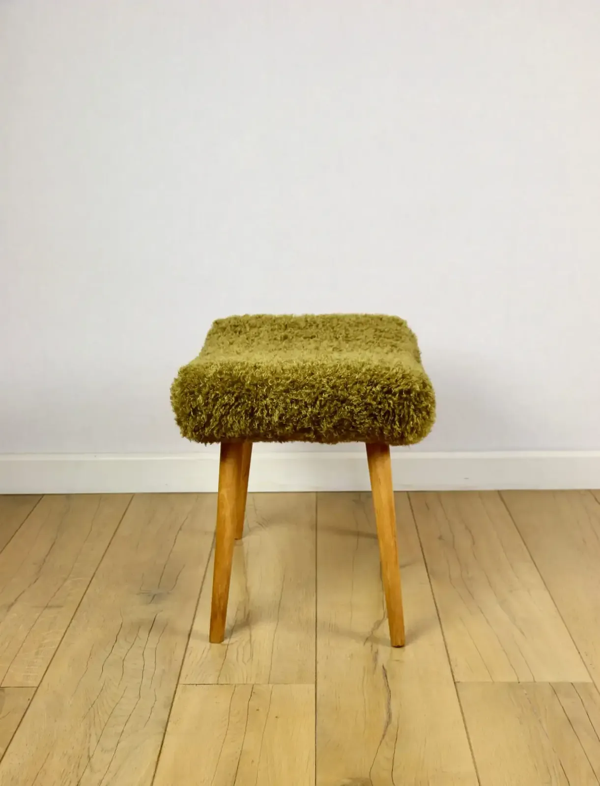 High Seat Stool With Pile In Khaki / Olive / Rudy   Beech Legs photo for sale