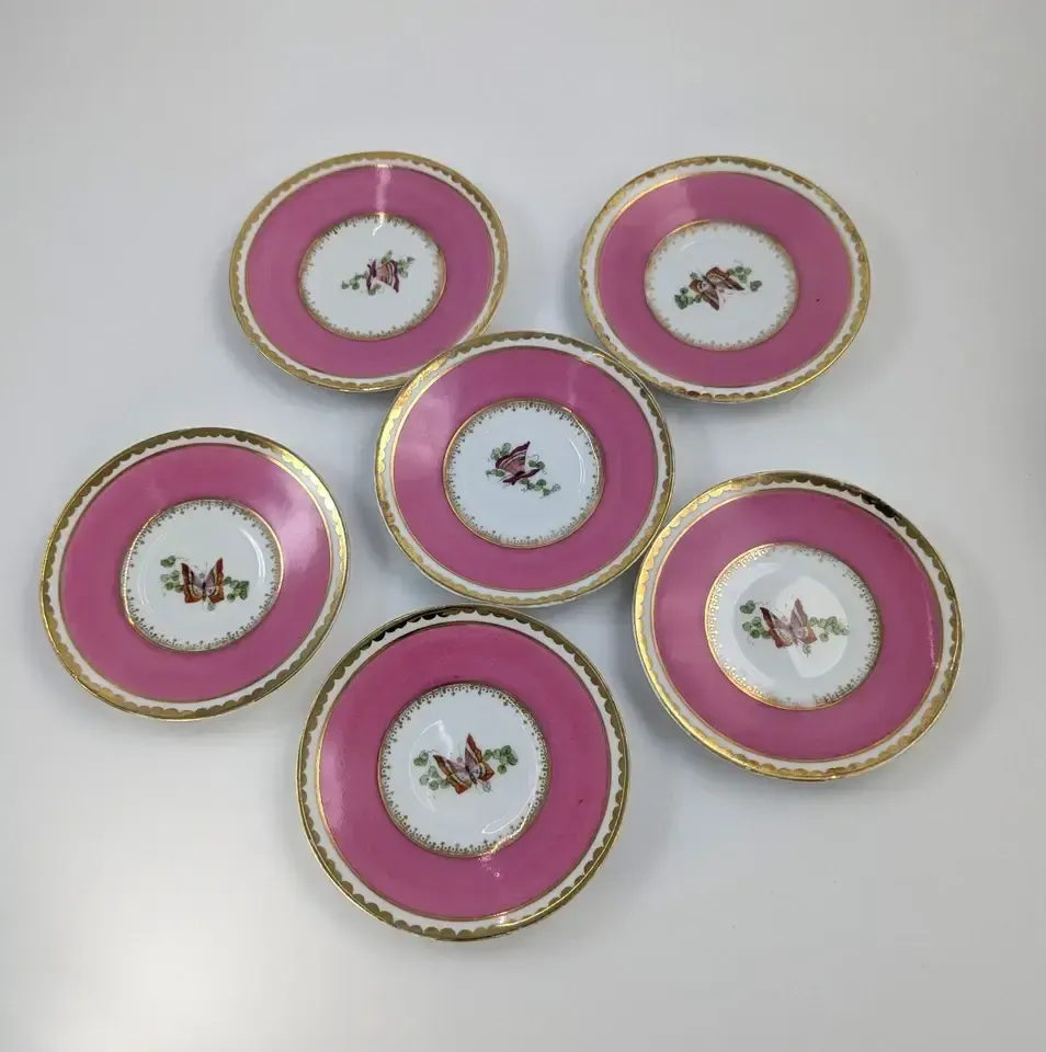 Victoria Austria Porcelain 12 Piece Coffee Set For 6, Chelsea Style, Pink & Gold photo Home Decor