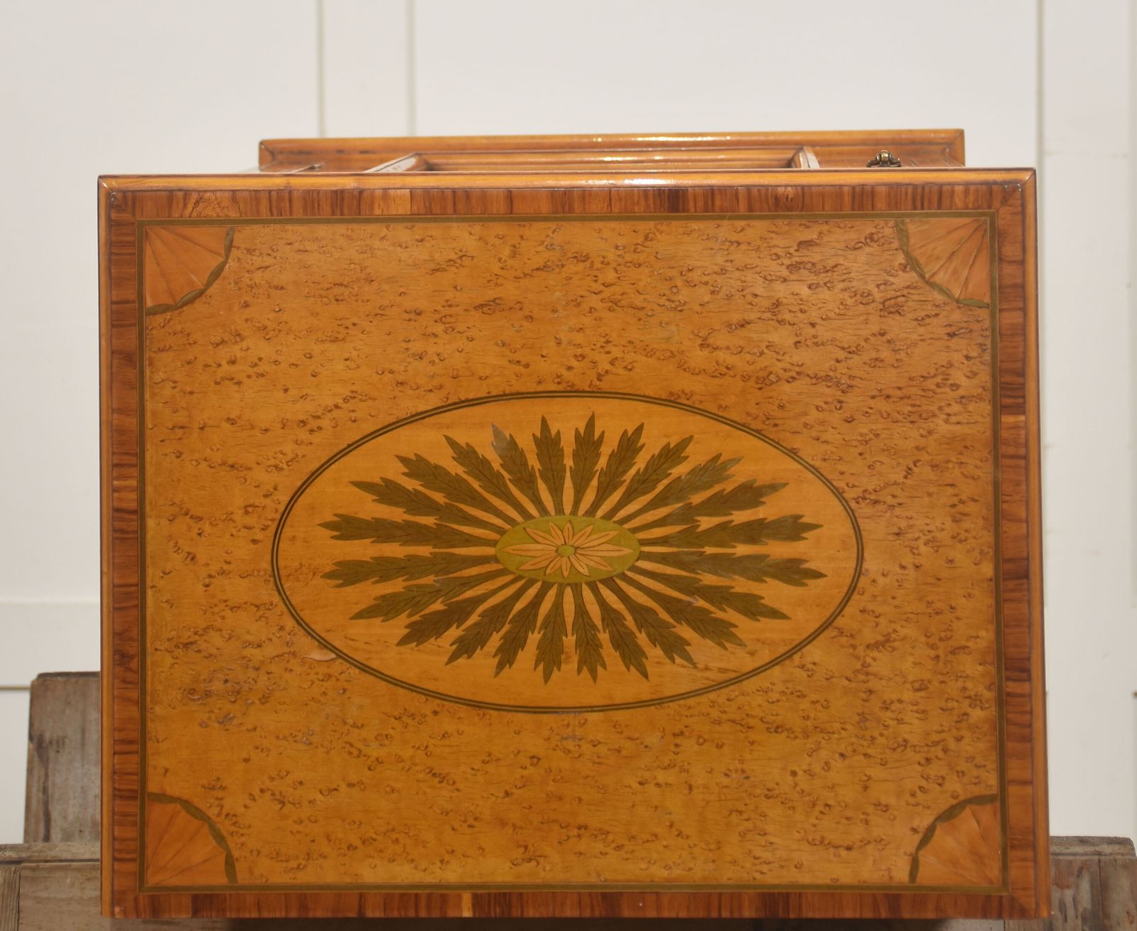 Pair Of Neo Classical Revival Marquetry Bedside Cabinets photo for sale