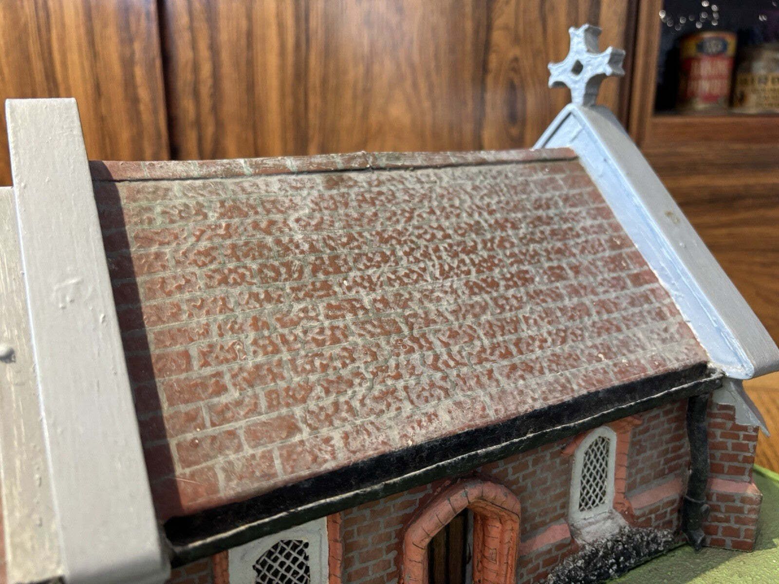 Greensted Church, Ongar, Essex, Large Old Metal & Wooden Scale Model. photo vintage