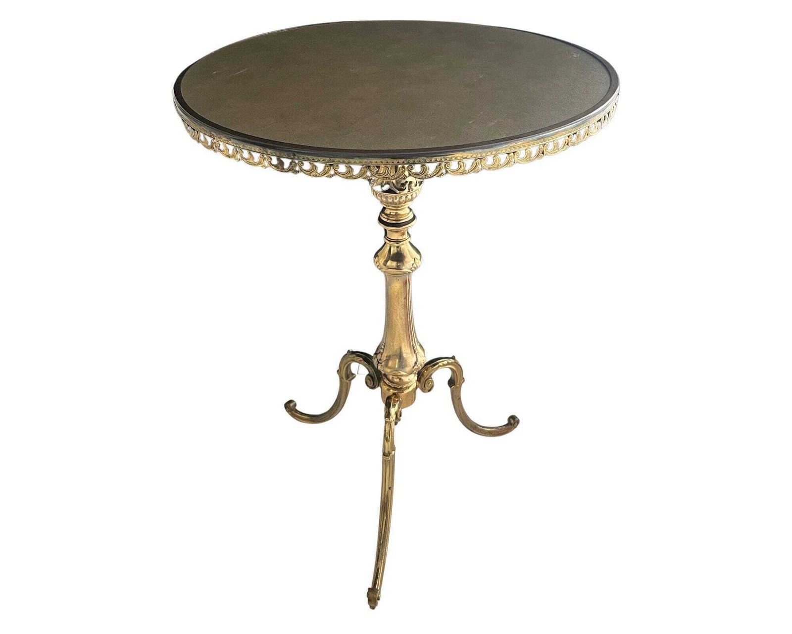 Gouden Wijntafel Met Kunstleer | Mid Century Bijzettafel photo buy